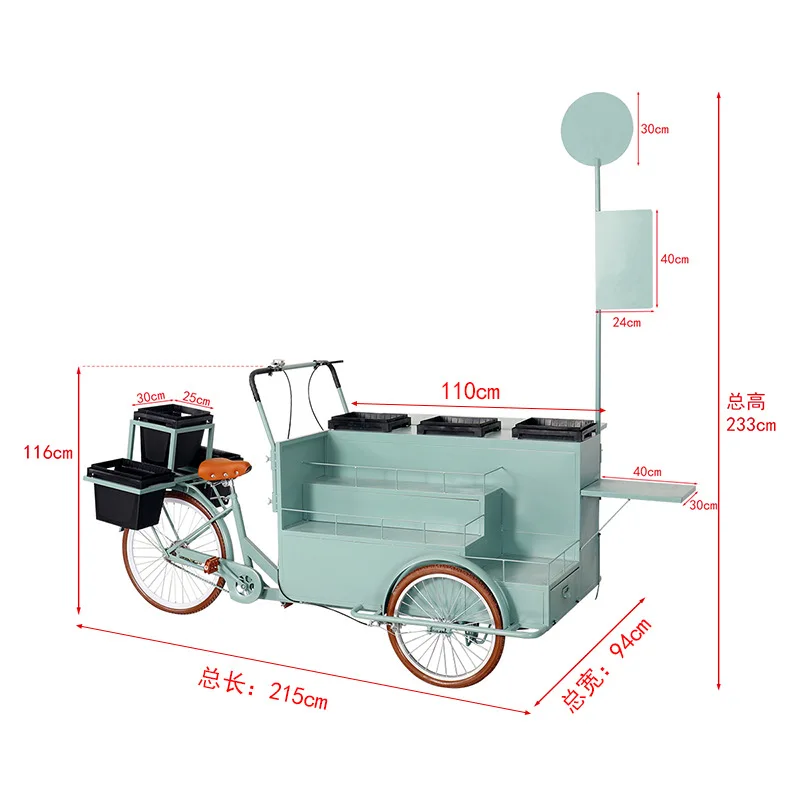 Flower shop Outdoor flowers Floral display Movable placement car Creative market Night market Stall selling car