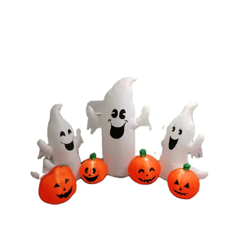 Customized halloween  pumpkin luxury inflatable  white pumpkin ghost model dragon wings inflatable yard decoration halloween