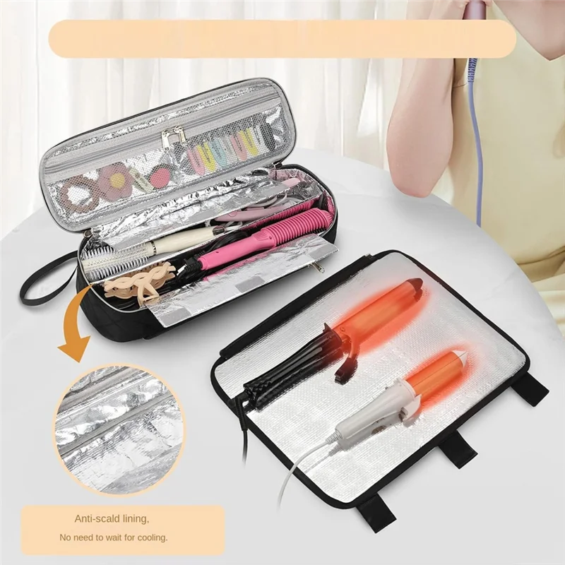 -BOFF أدوات الشعر حقيبة السفر أداة تصفيف الشعر المنظم حقيبة التخزين لمكواة فرد الشعر المسطحة ملحقات مكواة تجعيد