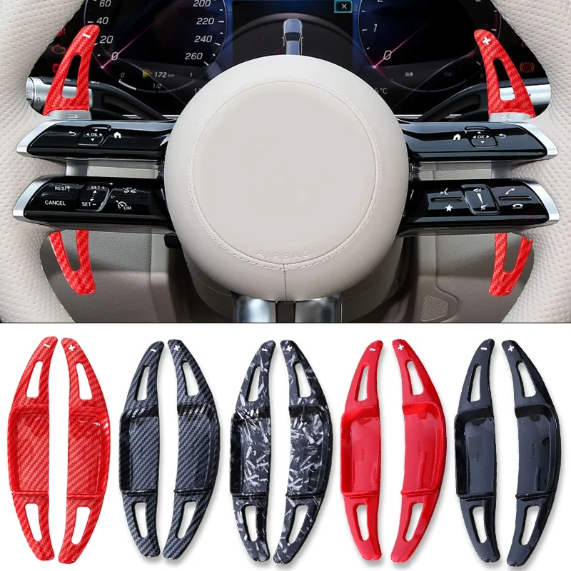 Car Steering Wheel Shift Paddle For Mercedes-Benz E S C-class C200L C260L GLA GLC CLA EQE EQS Carbon Fiber Shifter Paddles
