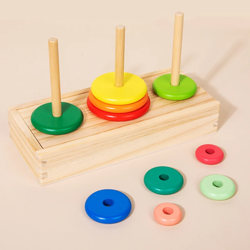 لعبة حلقات التراص الملونة، الفرز بالألوان وممارسة التسلسل، تعمل الأطفال على تطور مهارات التفكير من خلال اللعب - فائق الذكاء! #2