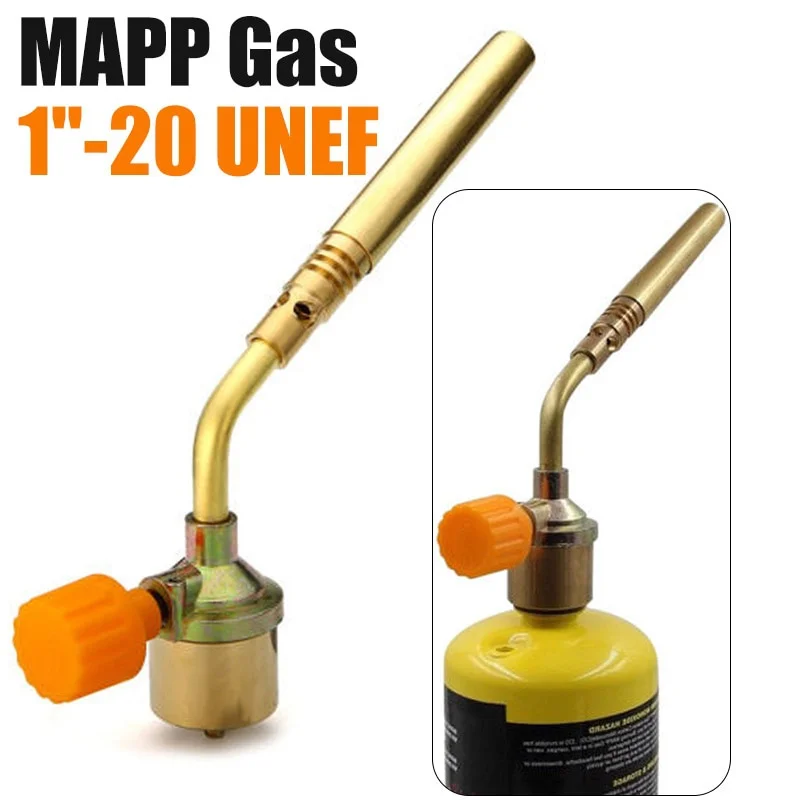 1Pc Brass Welding Torch Propane Gas Torch Self Ignition Trigger Style Heating Solder Burner Welding Plumbing Nozzles Camping