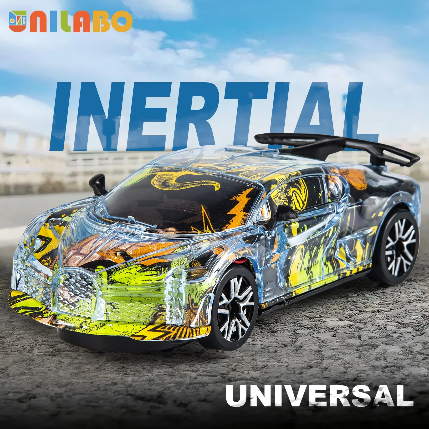 

Электрический игрушечный гоночный автомобиль со звуковым светом, многонаправленным движением, выпуклым и пониженным механизмом, идеальный подарок для детей 3+ (без батареи)