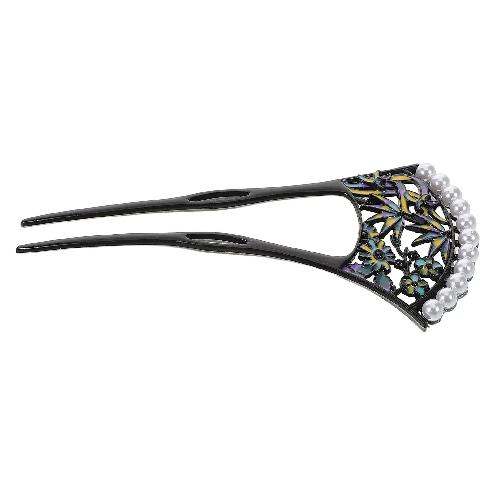 

Chinese Hairpin Vintage U-Shaped Fan Design Artificial Pearl Pins Elegant Traditional Women Hair Accessories For Weddings Formal