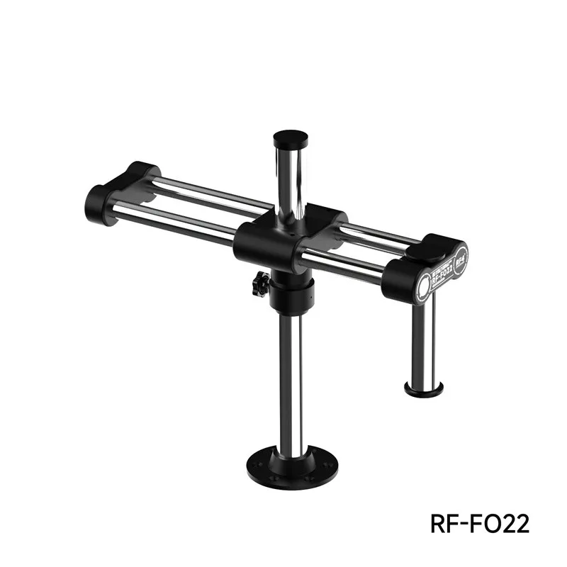 RF4 FO21 FO22 ステレオ顕微鏡スタンド 360 °   回転ユニバーサルダブルアーム顕微鏡ブラケット二軸ホルダーリフティングツール