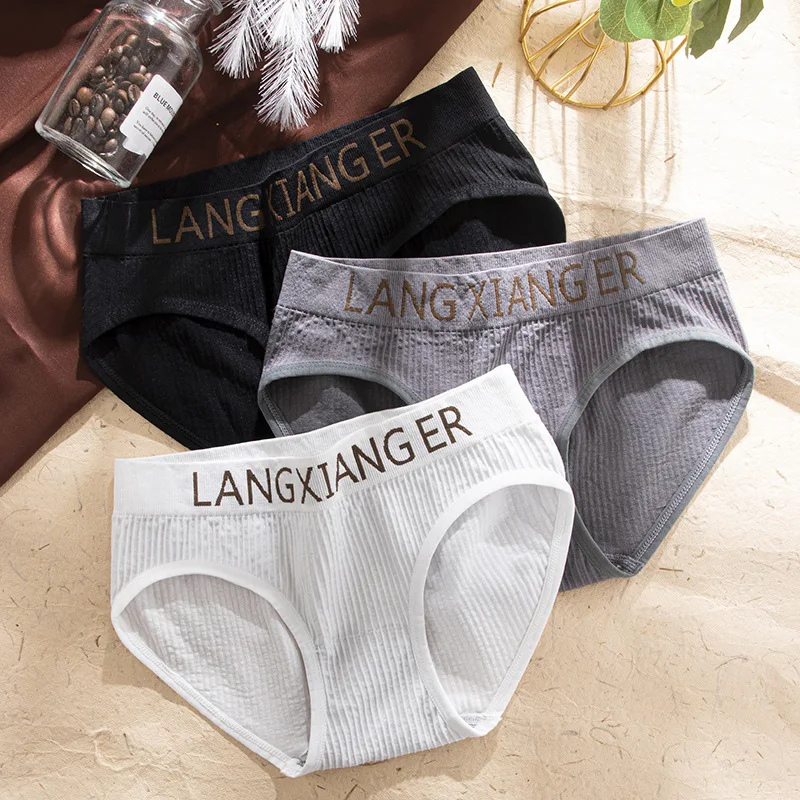 

1 Pcs Underwear Women's Pure Cotton Antibacterial Crotch Full Cotton Breathable Mid Waist Seamless Triangle Pants