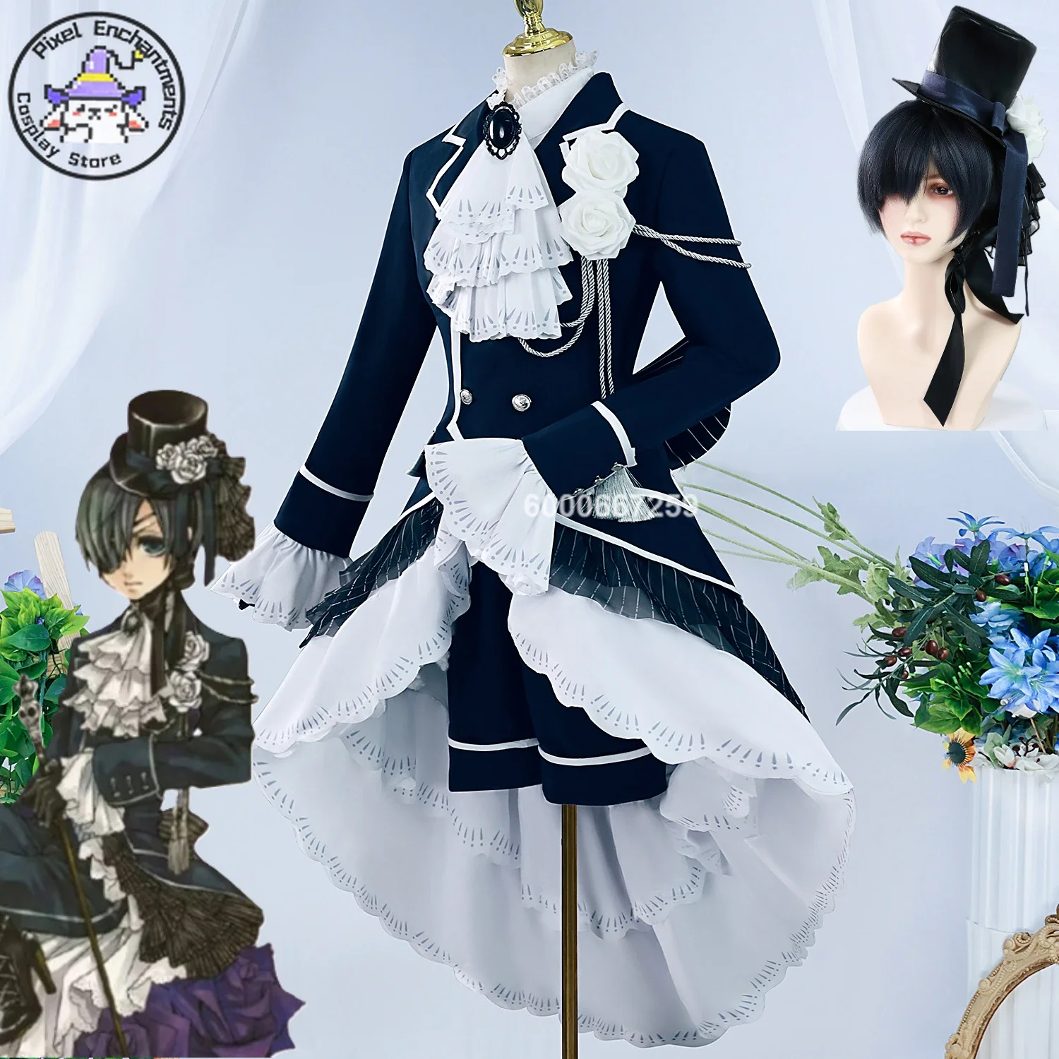 Ciel Phantomhive New Arrival przebranie na karnawał z akcesoriami Kuroshitsuji Anime Halloween karnawałowe jednolite stroje Comic Con