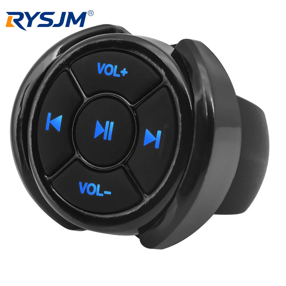 Controle remoto sem fio compatível com bluetooth, botão de mídia, volante de carro, moto, reprodutor de música para telefone ios e android
