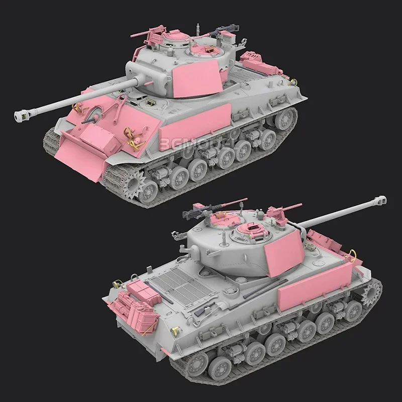 1/35 Model Ryefield RM-5092 M4A3 Sherman Thunder VII Kit Model Mainan Diy Skala Perakitan Awal