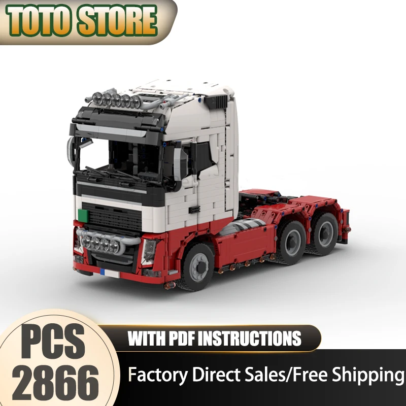 

Urban Truck Moc Building Bricks Modular FH16_ 6X4_Red and White Модель Технология Модульные блоки Рождественский набор DIY Игрушки Подарки