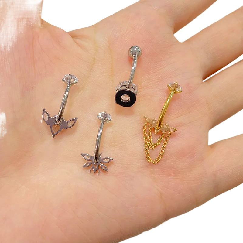 ASTM F136 Titanium Chain Belly Button Navel Ring