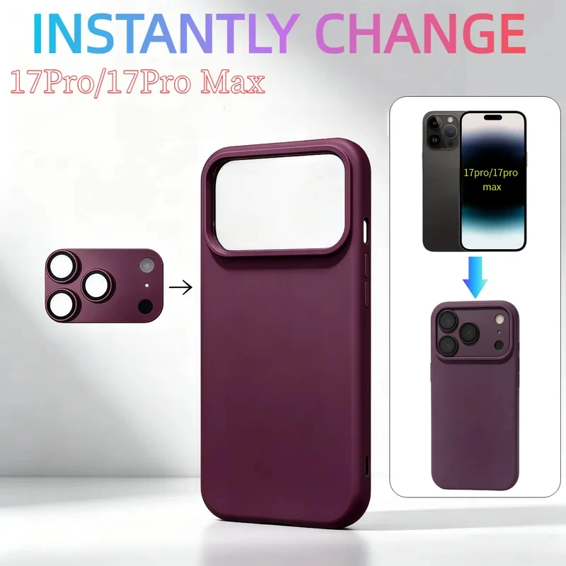 Coque pour iPhone 17 Pro/17 Pro Max – Design à changement instantané avec protection d'appareil photo, Housse de téléphone
