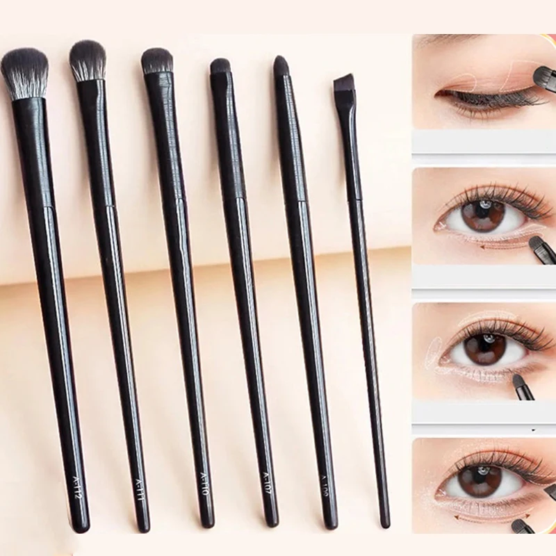 Natural Eye Makeup Brushes Set para Mulheres, Escova de Sombra, Contorno de Sobrancelha, Escova Delineador, Mistura Cosmética, Detalhe Make Up Tools