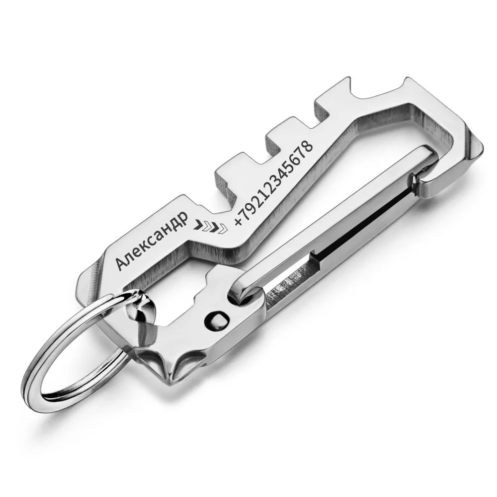 Fashion Stainless Steel Keychain Personalized Custom Keyrings Wrench Tool Bottle Opener Key Chain Ring Holder for Car Men K423