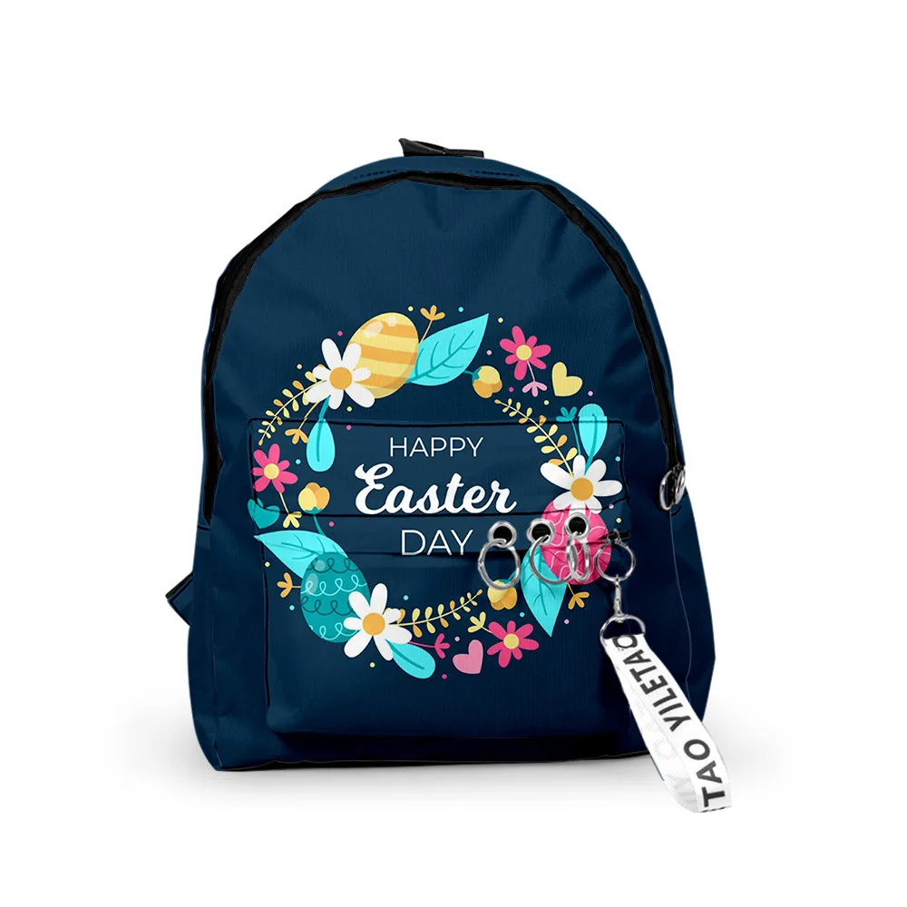 

Hip Hop Youthful Easter Day Notebook School Bags Notebook Backpacks 3D Print Oxford Waterproof Key Chain Small Travel Bags