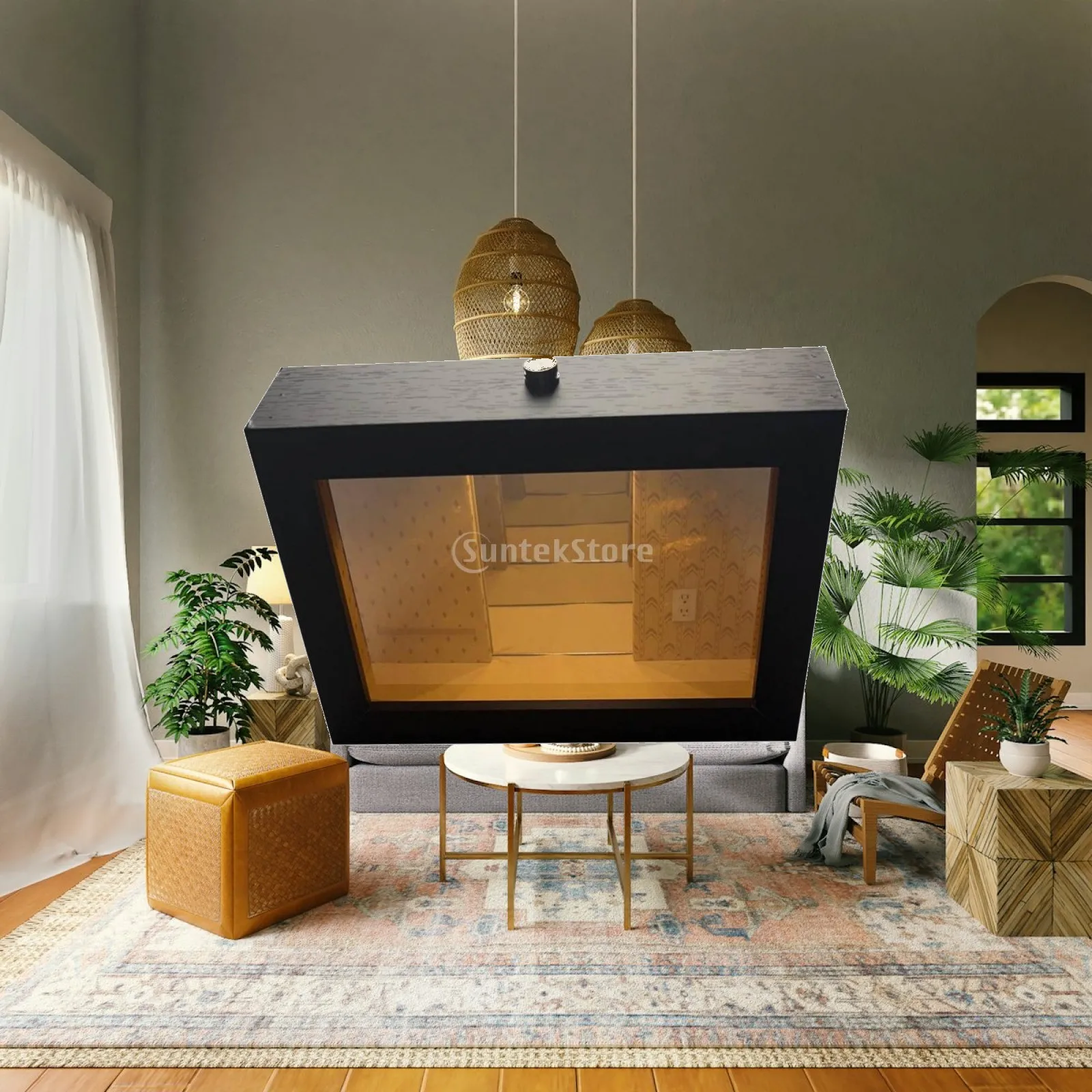Spruce Wood Picture Frame with Glass Front and Infinite Depth Illusion for Cozy Home Atmosphere and Wall Art