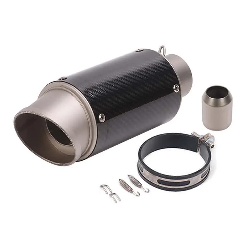 

51MM/61MM Motorcycle Modified Semi-blue Slant Mouth Exhaust Pipe Straight Carbon Fiber Exhaust Pipe For ZX4RR/RC390/Z80