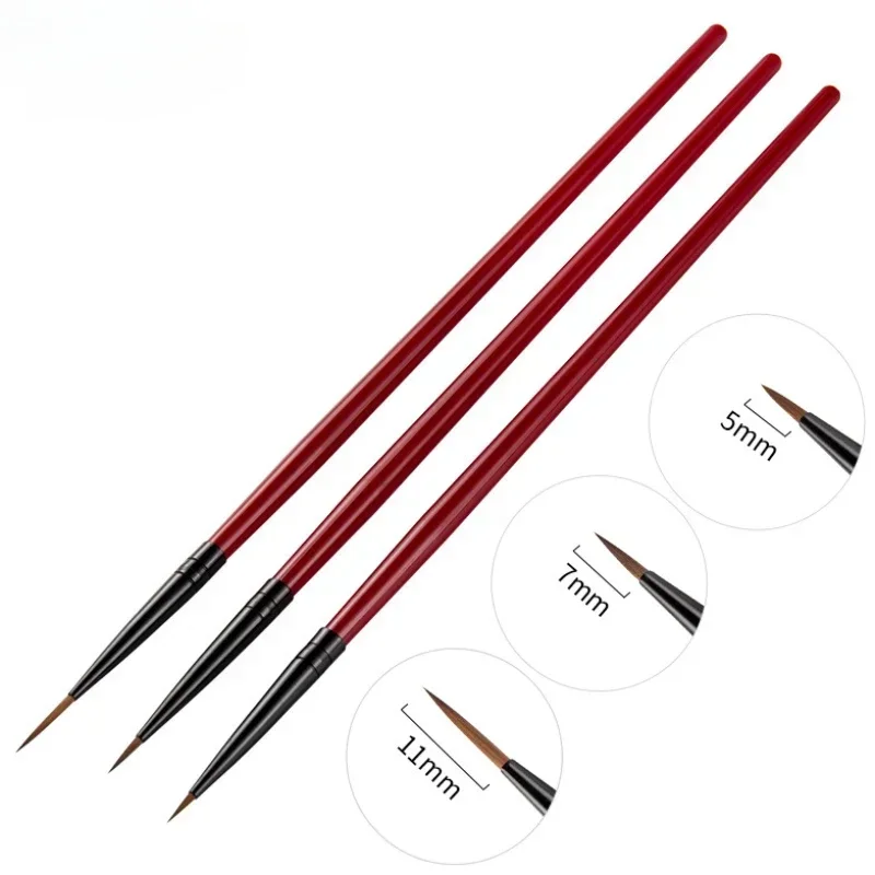 3Pcs/Set Nail Art Liner Painted Brush 3D Ultra-Thin French Stripe Nail Art Liner Brushes 5/7/11mm DIY UV Gel Tips Manicure Tool