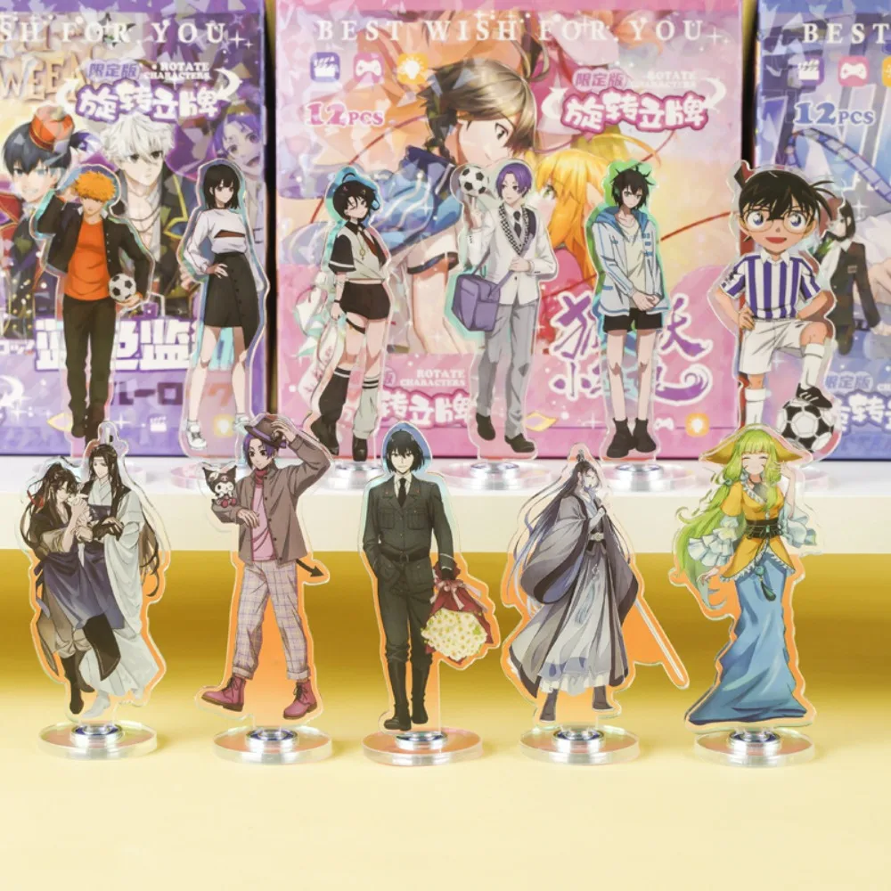 New Cartoon Anime Detective Conan Peripheral Characters Acrylic Rotating Stand Model Desktop Ornament Exquisite Gifts for Kids