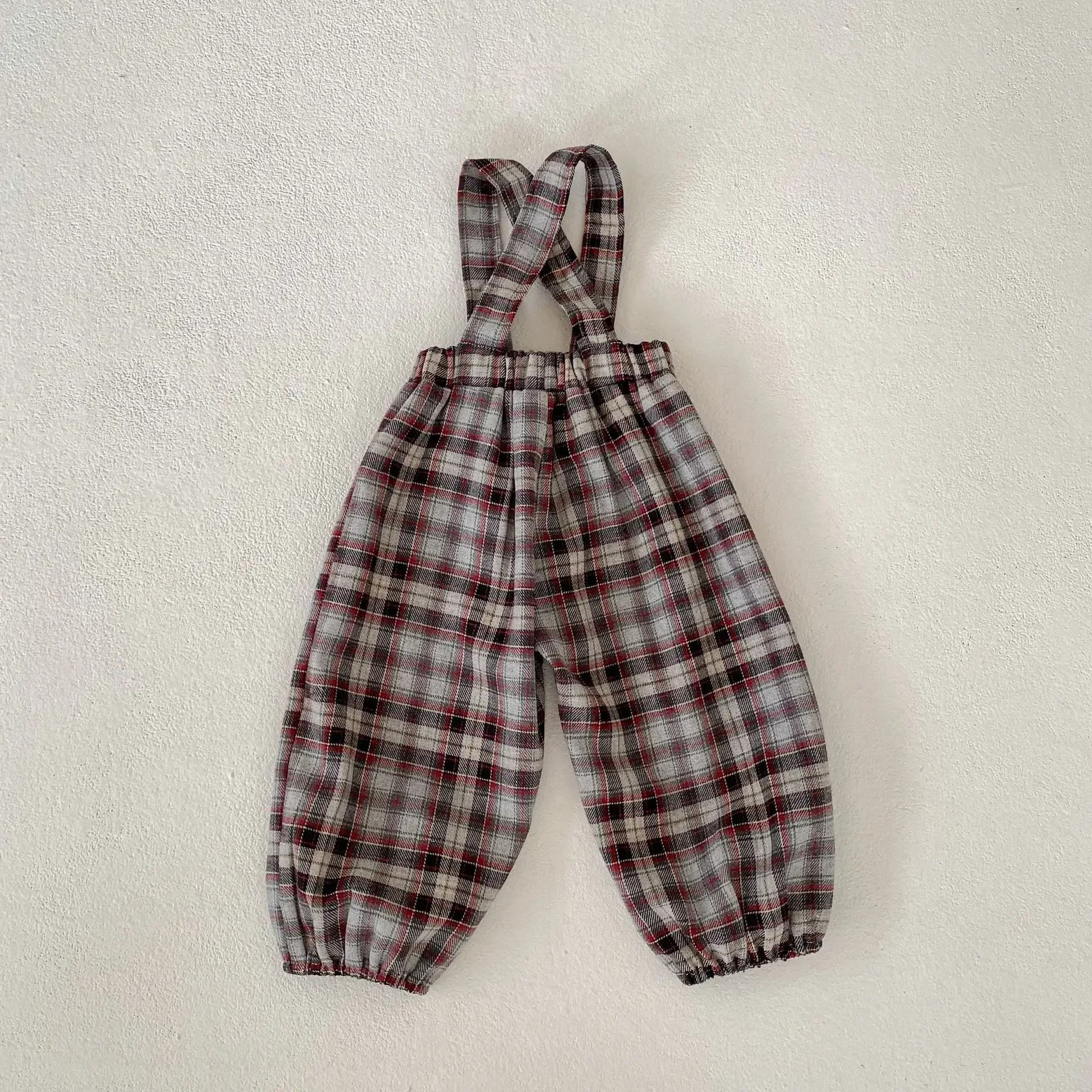 Autumn Girl Baby Plaid Overalls Kid Casual Shorts Boy Children Knitted Solid Fashion Sweater Newborn Cotton Lotus Collar Tops