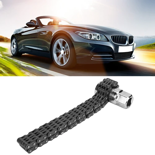 Imagen 2 del producto Llave de filtro de aceite tipo cadena, herramienta de reparación de coche Universal, resistente, 14cm