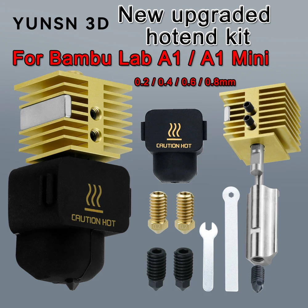 Nowy, ulepszony zestaw Hotend do Bambu Lab A1/A1 Mini A2L, szybki moduł Hot End, dysza ze stali hartowanej, część do drukarki 3D