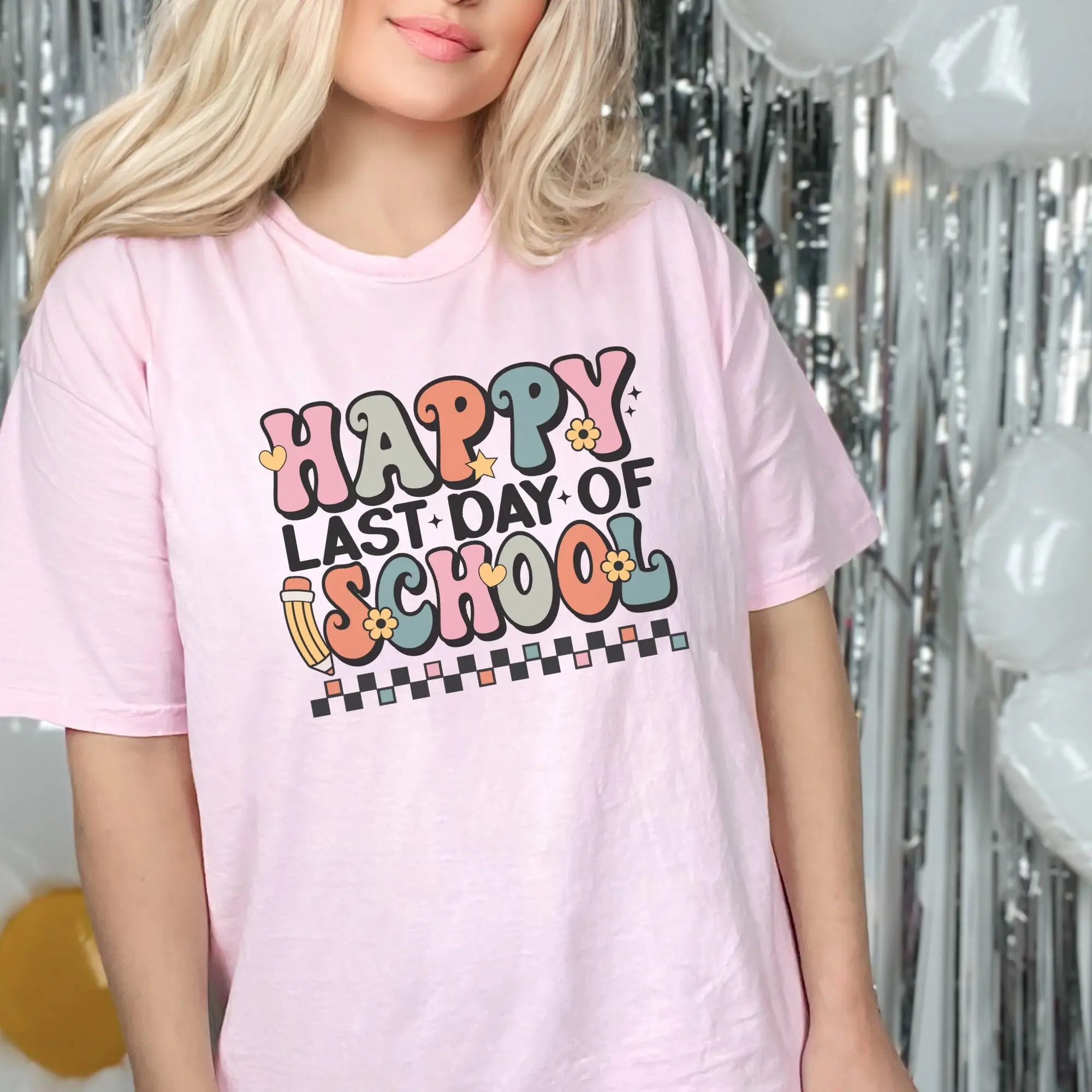 Happy Last Day Of School T Shirt Teacher End Year Off Duty Summer Goodbye out for