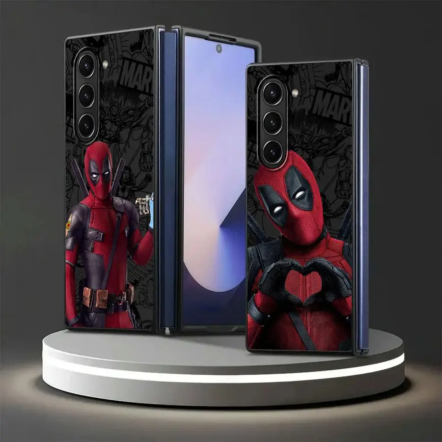 Capa traseira de telefone para Samsung Galaxy ZFold4 ZFold5 ZFold6 ZFold3 Z Fold 7 6 5 4 3 ZFold7 Marvel Deadpool