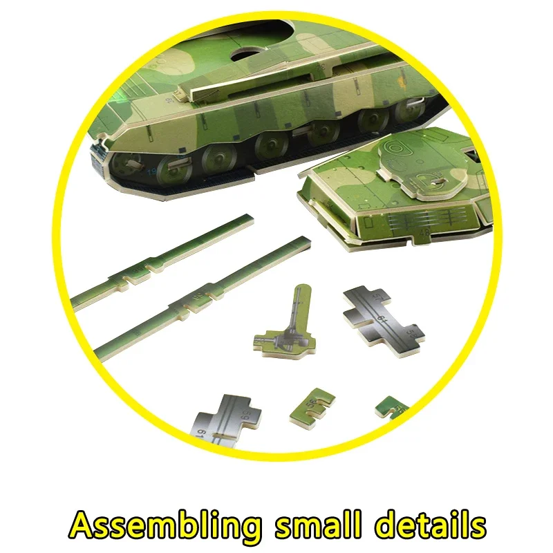 Paper 3D Three-dimensional Puzzle Military Tank Model Assembly Handmade Puzzles Educational Toys for Kids Games Gifts Home Decor