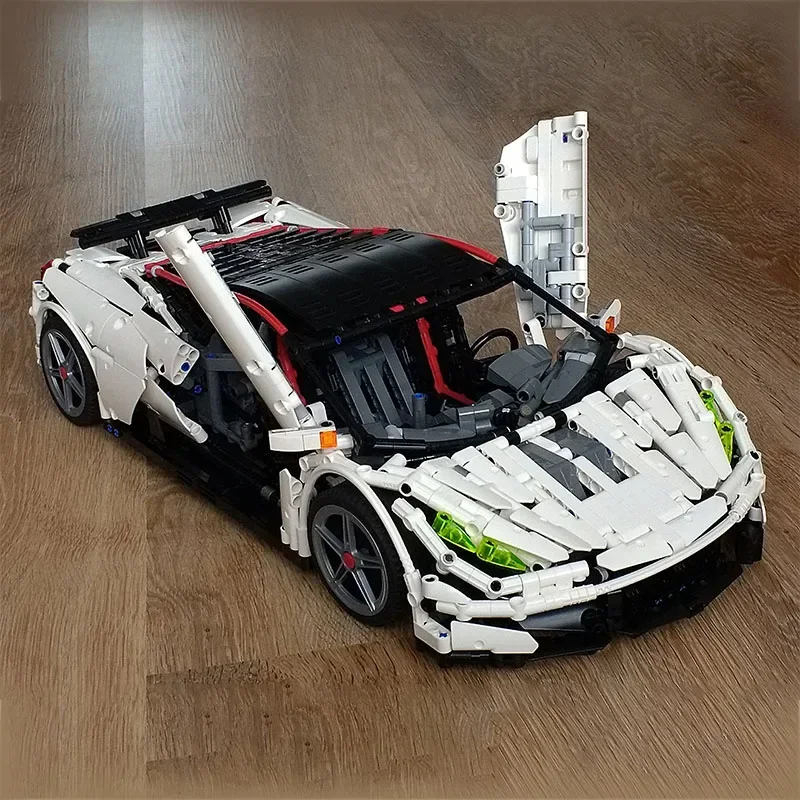 Moc bausteine supercar modell speed champion v10 technische ziegel diy montage bau spielzeug für kinder ferien geschenke