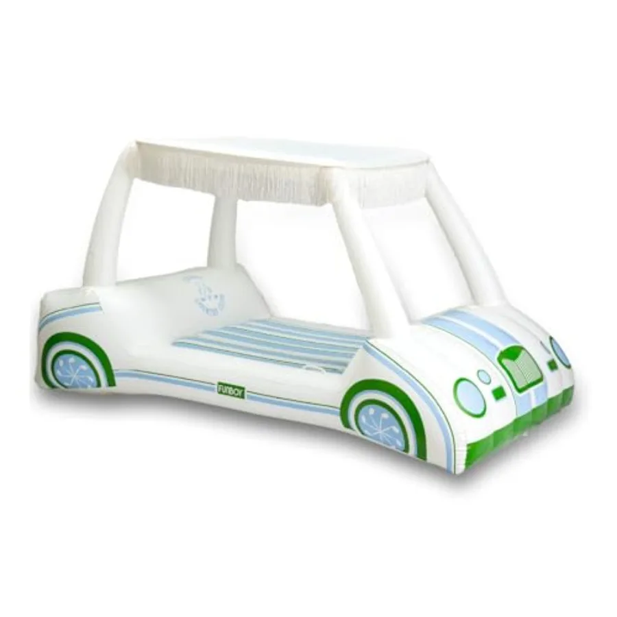 

Надувной плот для бассейна Country Club Golf Cart с двумя подстаканниками и съемным тентом с бахромой для летних вечеринок у бассейна и развлечений