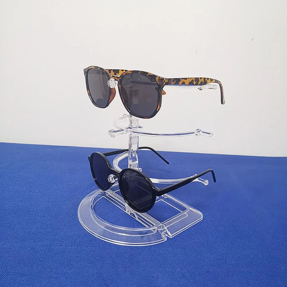 Space Saving Eyeglasses Display Stands Plastic Multiple Layers Glasses Shelf Holder Transparent Home Organizer