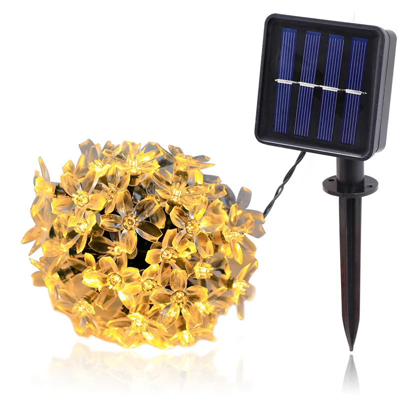 Solar Light Cherry Blossoms 5M/9.5M LED String Lights Fairy Lamps Garlands for Christmas Party Wedding Outdoor Garden Decoration