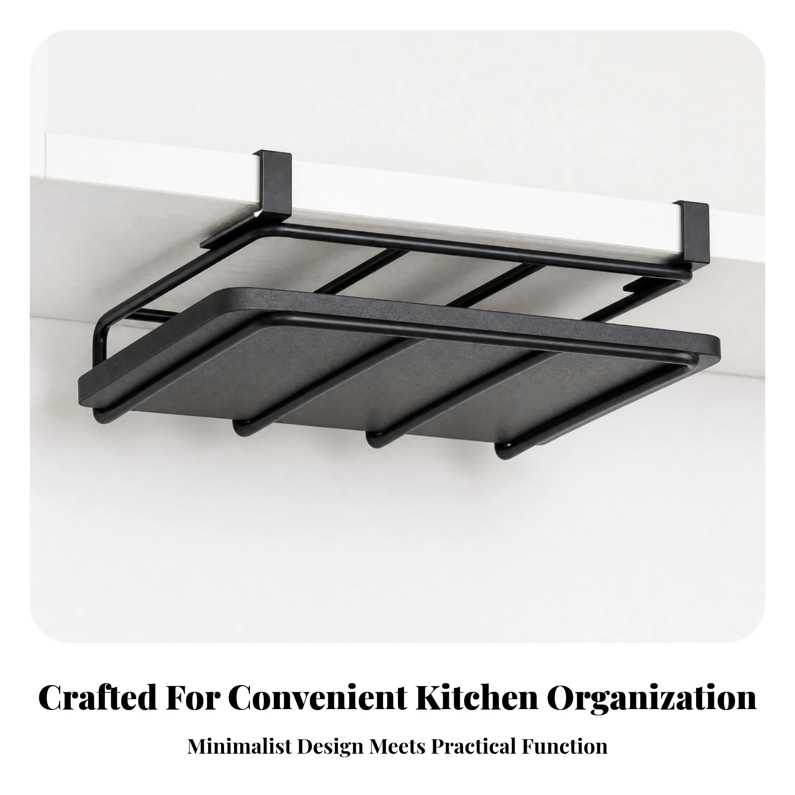 Storage Rack Stainless Steel Under Cabinet Storage Rack with Hanging Rods No-Drill Under Shelf Basket Sleek