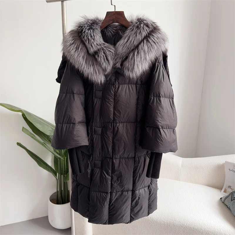 

Hot Sale Haining's New Angel Wings Goose Down Coat for Women's 2024 Winter Warm and Fashionable Minimalist Fur Coat