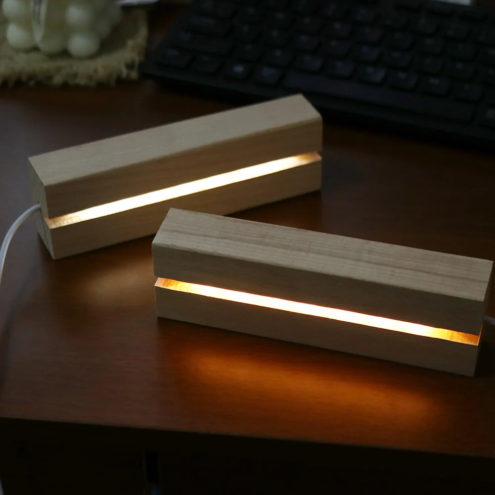 3D Room Rectangle Holder Art Decor Base Stand Luminous Light Plate Base Night Light Base LED Lights Holder Night Lamp