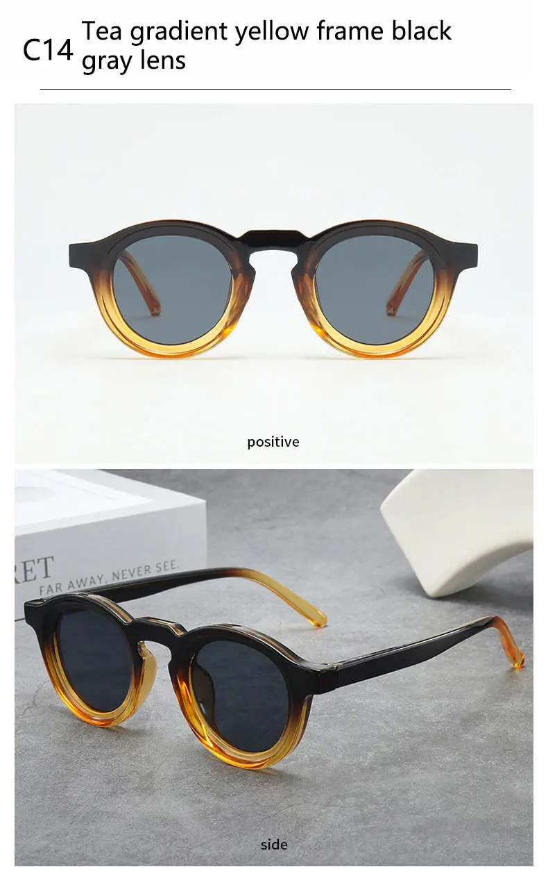 2025 Retro-Sonnenbrille mit dickem Rahmen, ovale Sonnenbrille für Herren, amerikanischer Stil, graue Brillen, Retro-Leopardenmuster-Brille, UV400-Rezept – Detail 25