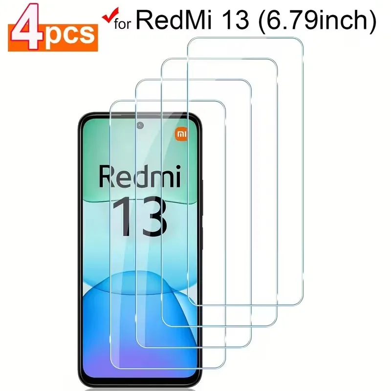

4 шт. Защитная пленка для экрана из закаленного стекла для Xiaomi Redmi Note 13 4G 5G Redmi 13C