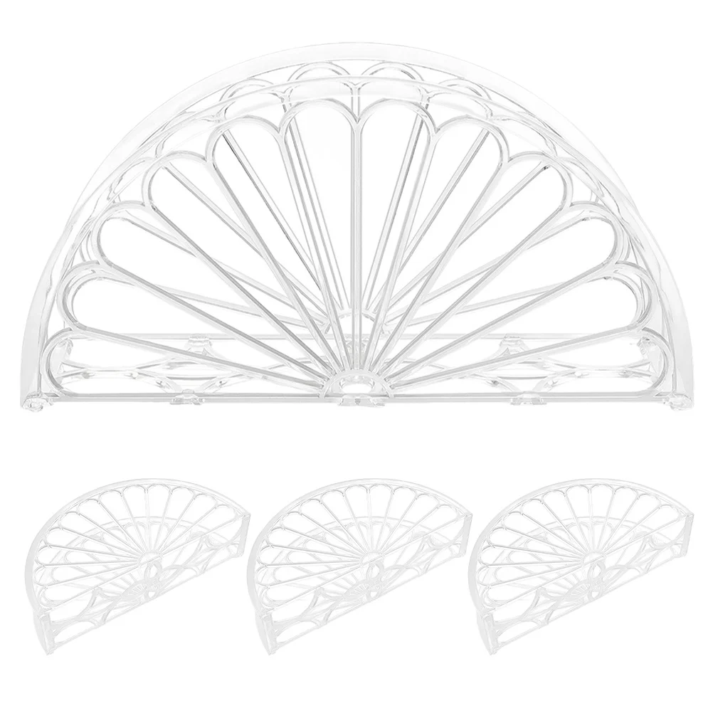 

4pcs Clear Semicircle Napkin Stand Transparent Holder For Dining Table Kitchen Party Decor Compact Modern Dispenser Home