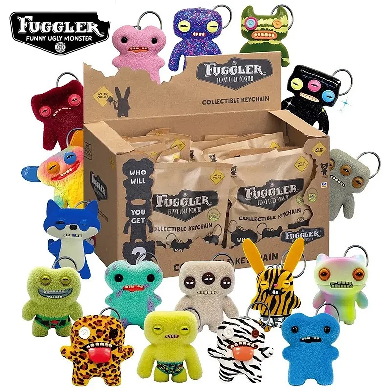 

Fuggler Key Chain Blind Box Teeth Monster Action Figures Dolls Keyring Funny Ugly Cute Cartoon Trendy Mystery Box Toys in Bags