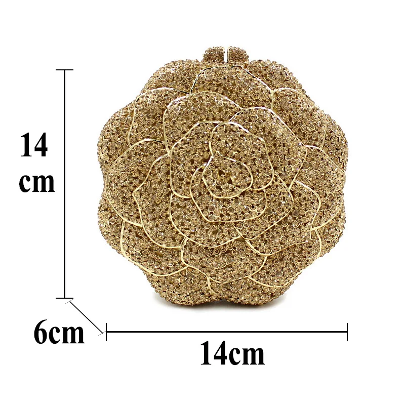 حقيبة عشاء كريستالية معدنية فارغة من حجر الراين حقيبة ماسية حقيبة يد نسائية #5