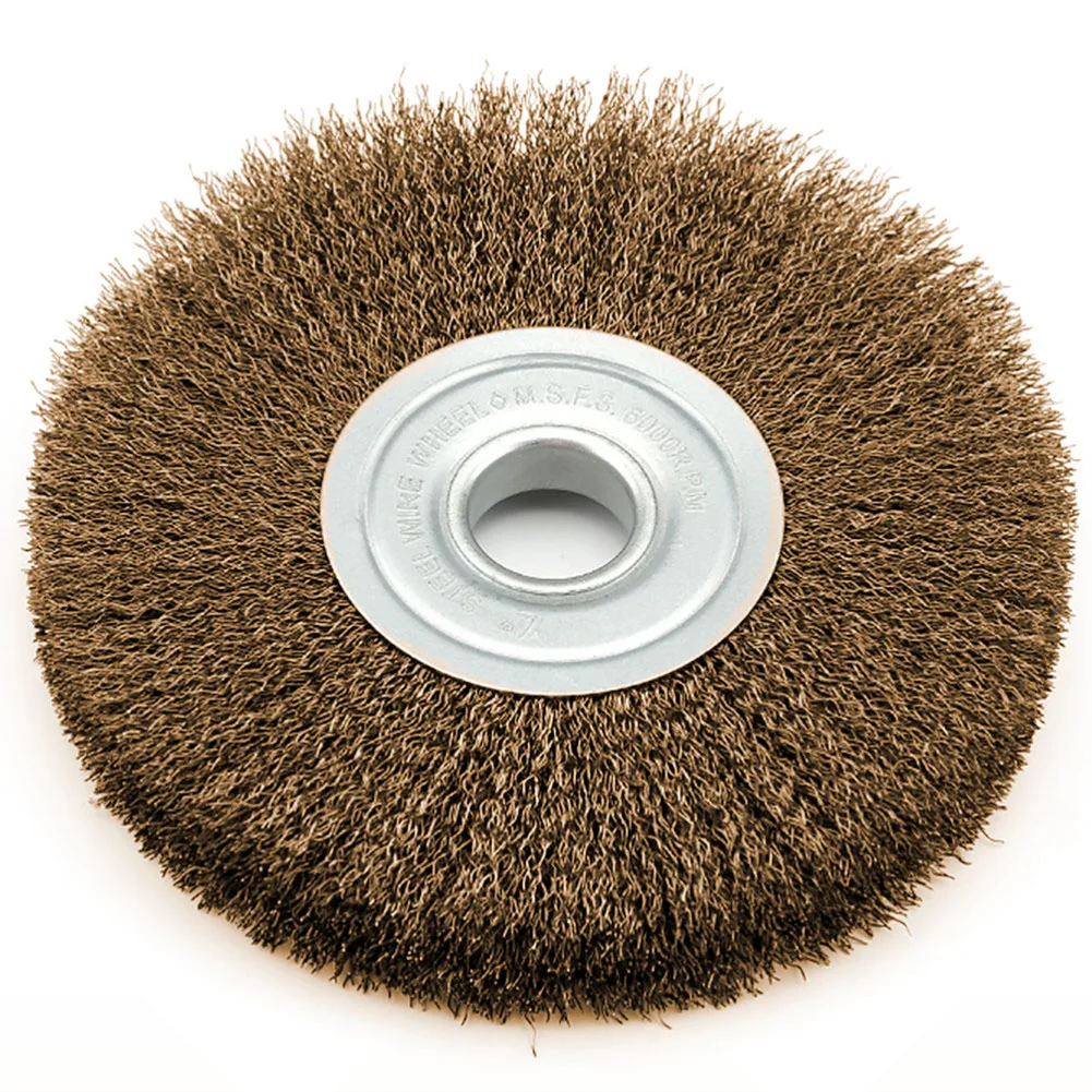 

Top Tier 4In Flat Crimped Wire Wheel Brush Perfect For Angle Grinders Designed For Efficient Cleaning And Polishing Activities