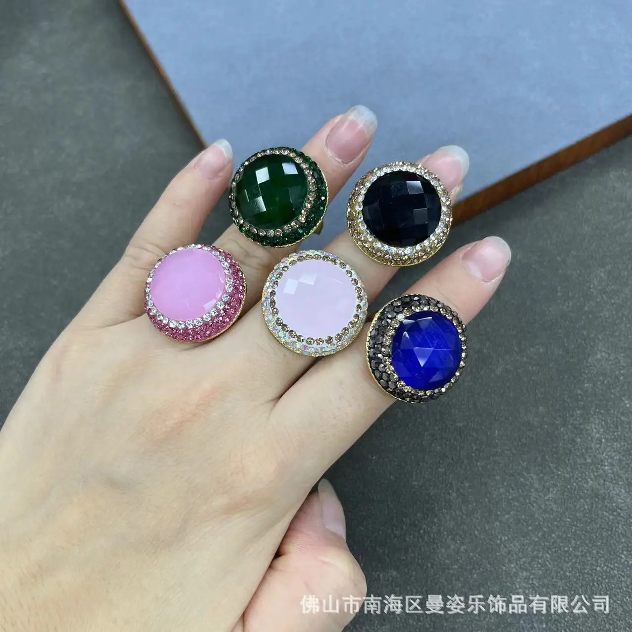 Accesorios DIY: Anillo de mujer con incrustaciones de diamantes, anillo de ópalo, estilo de nicho moderno, variedad de estilos, anillo para el dedo índice, para mujer