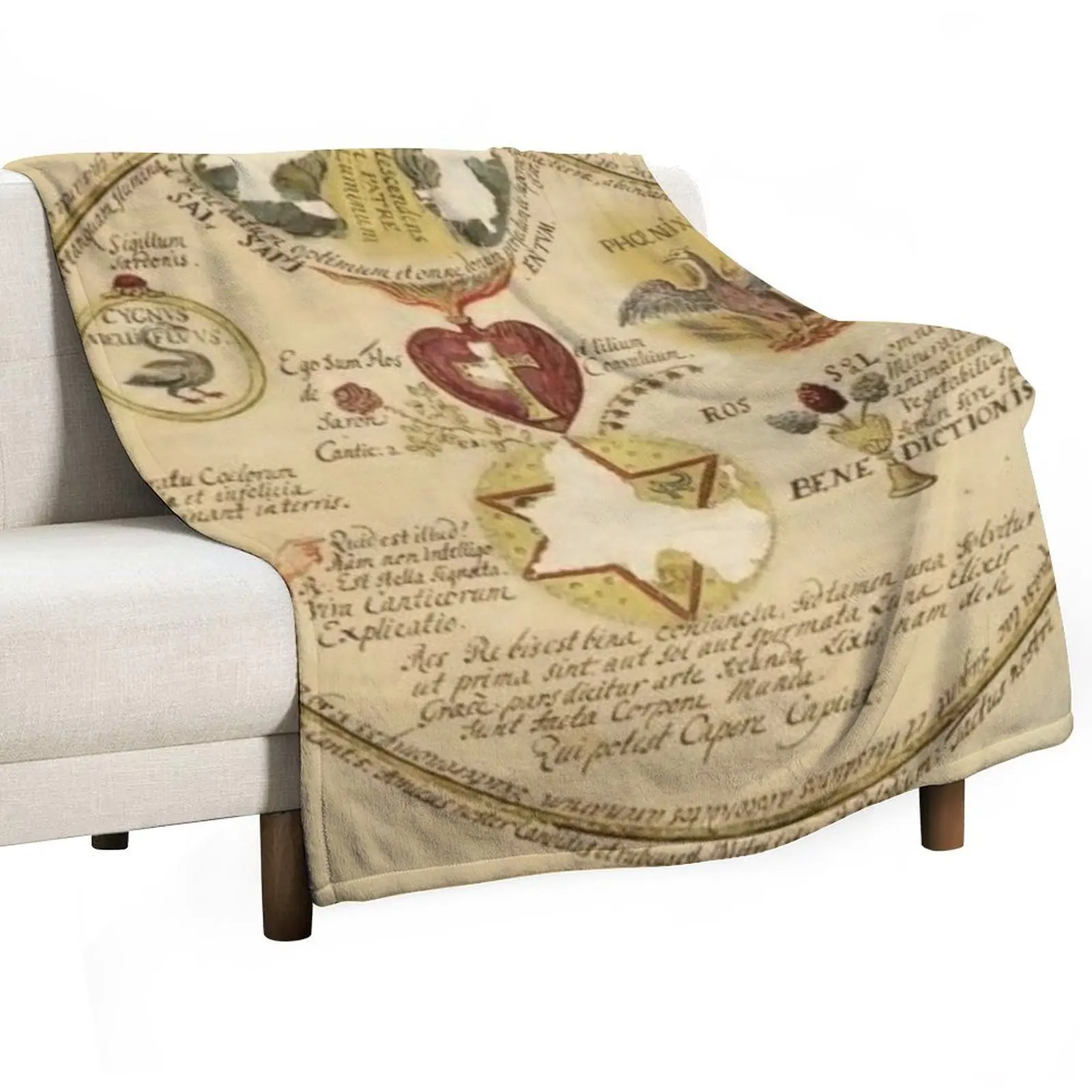 Rosicrucian Alchemy #3 Throw Blanket Shaggy Soft Luxury St Cute Plaid Retros Travel Blankets