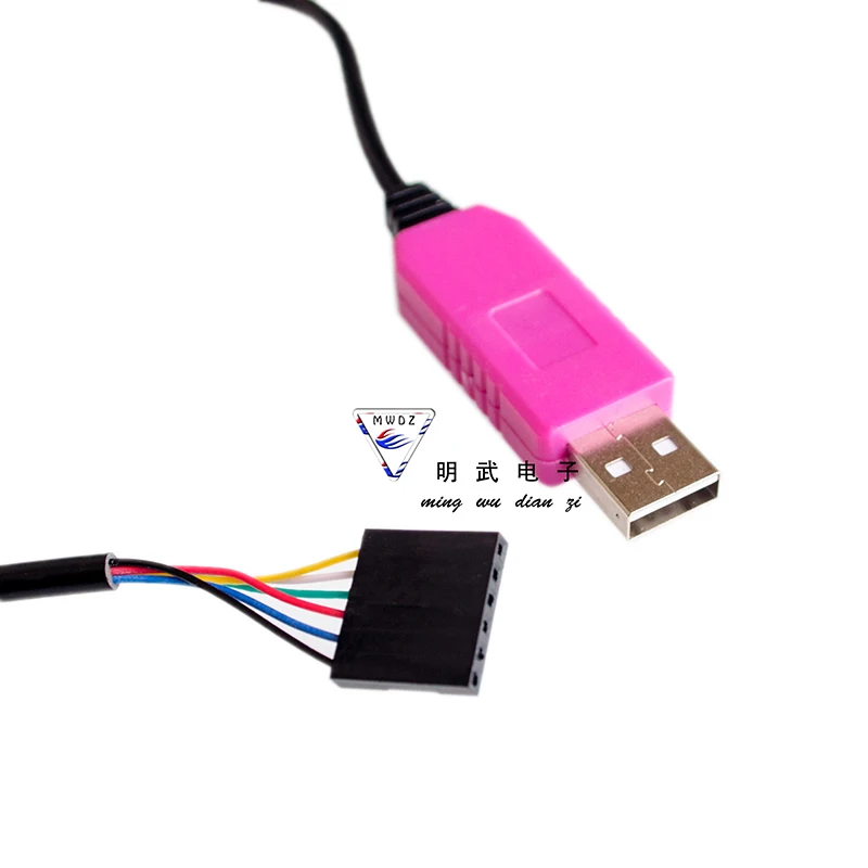 Pink 6Pin PL2303HXD USB To TTL/RS232 Support WIN/7/8