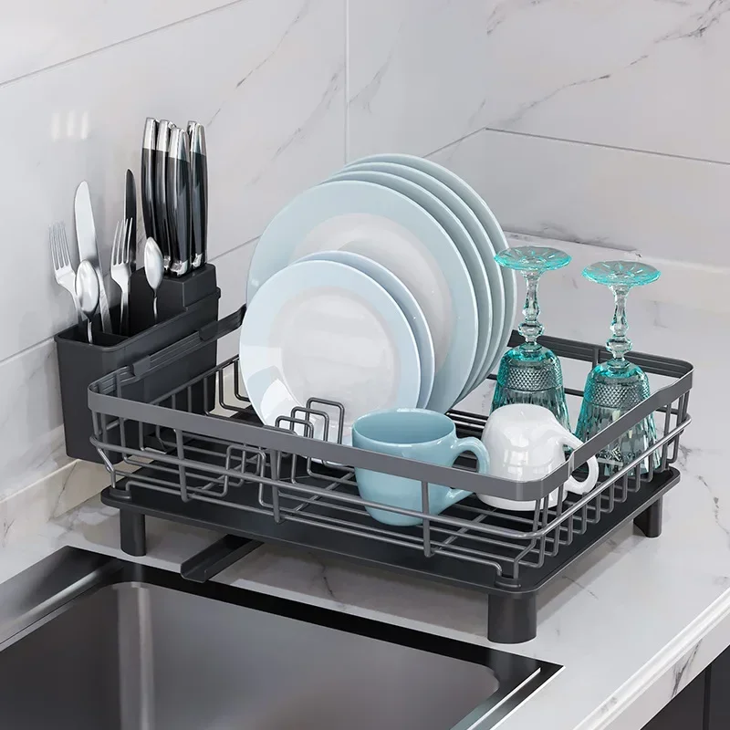 Durable Kitchen Dish Drain Rack Tableware Storage Rack Tableware Shelf Drain Basket Sink Dishwasher Dish Rack