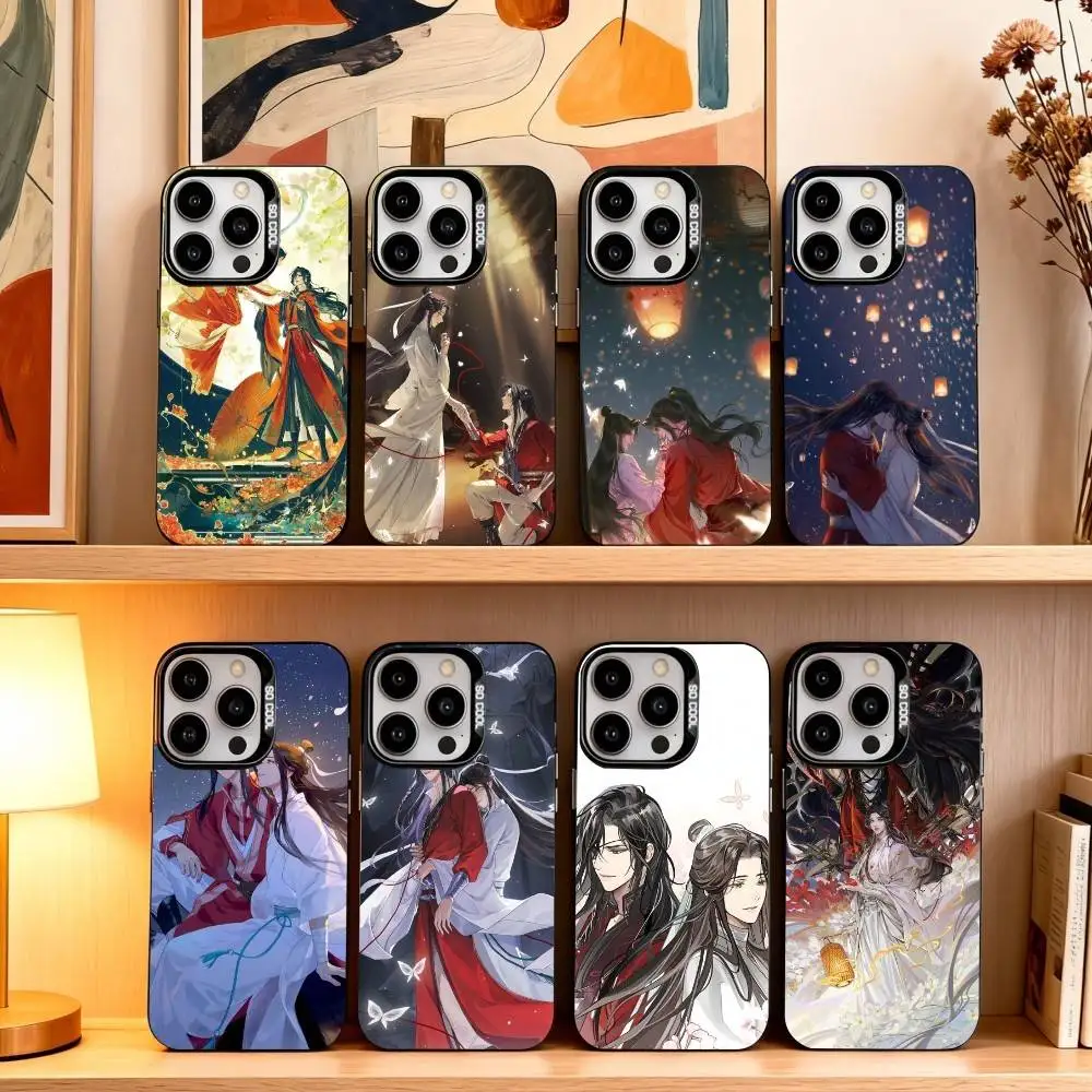 

H-Heavens officials blessing Phone Case For iPhone17,16,15,14,13,12,11 Plus,Pro Max Black Candy silver phone case