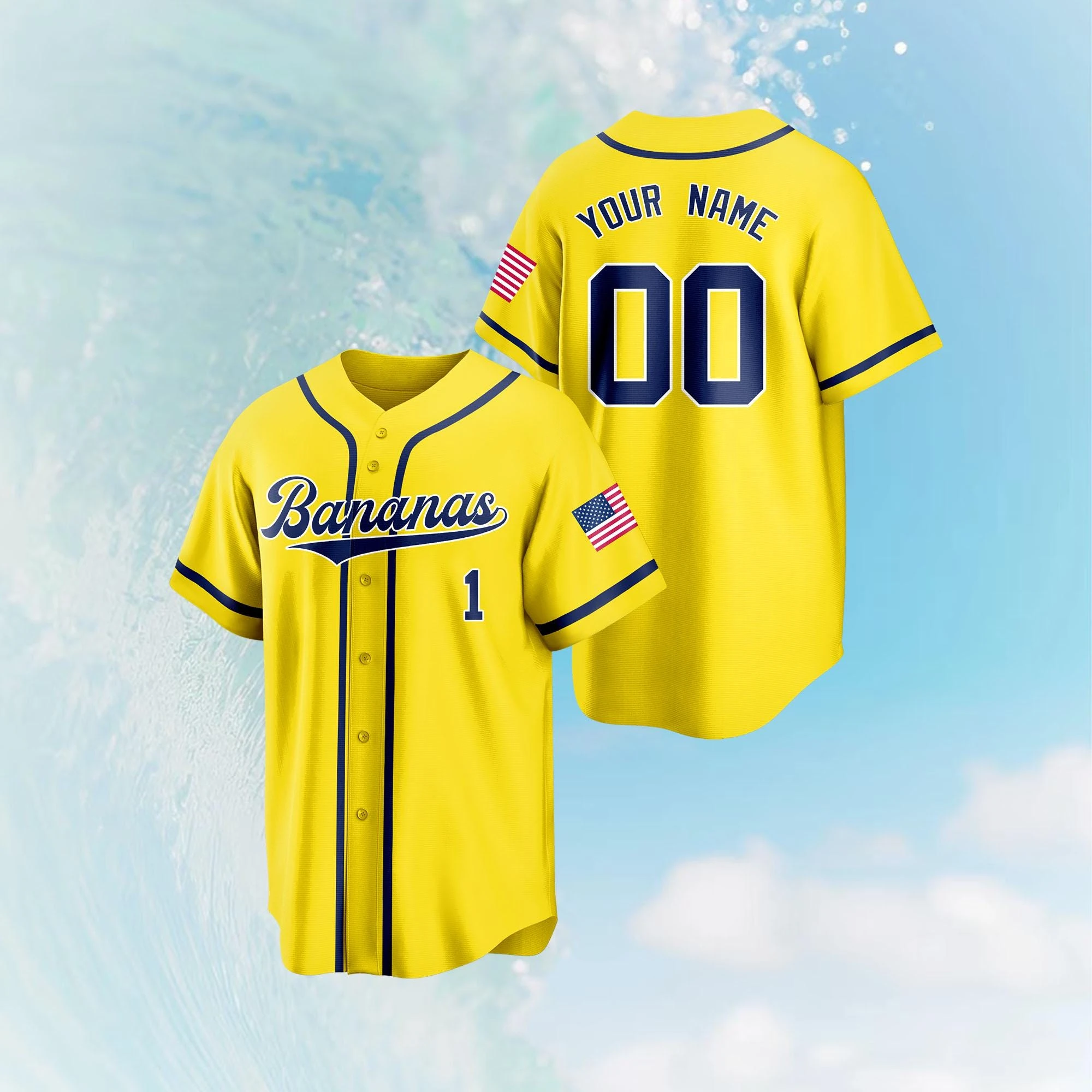 Camisa de beisebol personalizada da equipe Bananas, camisa divertida com tema de bananas, camisa Let's Go Bananas, camisa personalizada com nome e número da equipe Savannah