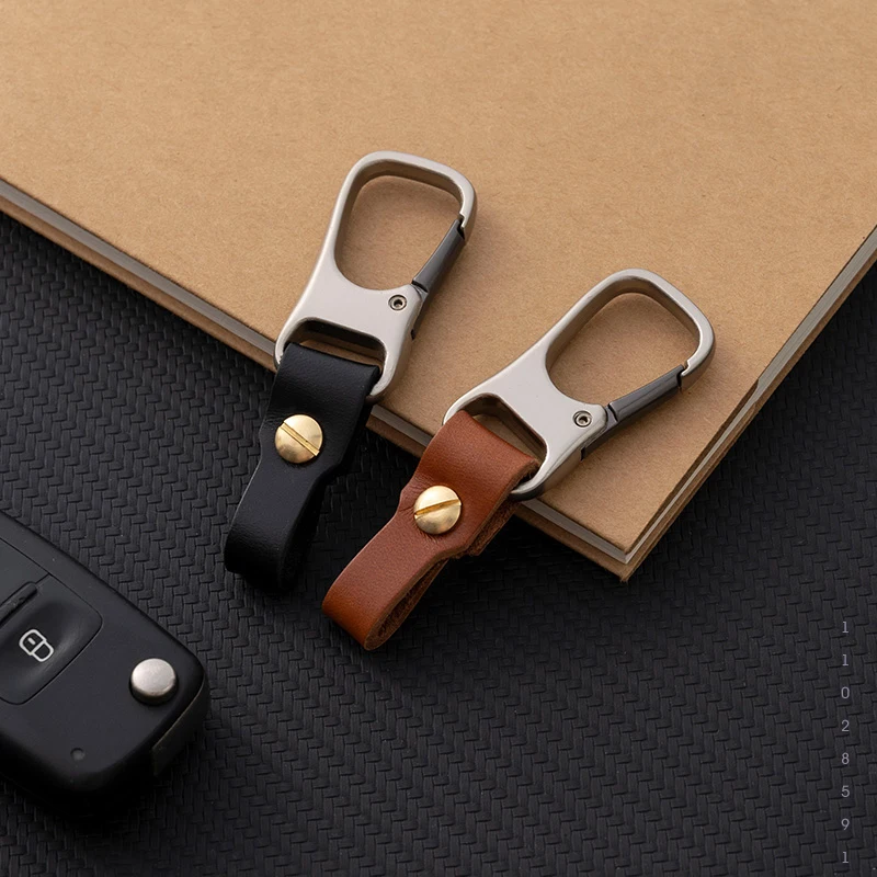 Genuine Leather Key Smart Wallet DIY Car Keychain EDC Pocket Key Holder Keys Organizer Brand Quality Charms Keychain