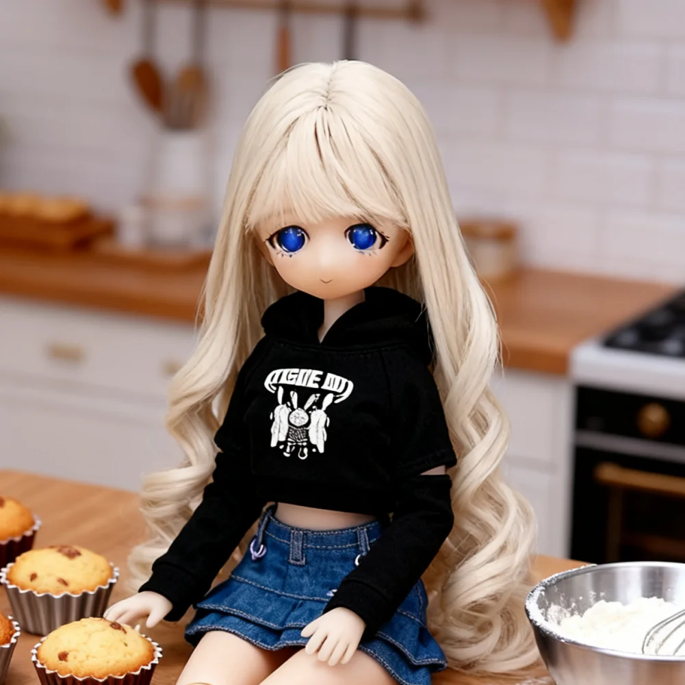 

Adult/Children Handmade Toy 1/6 Mdd Doll Bjd Doll's Accessories Blonde Little Braids Long Curly Wig 1PCS